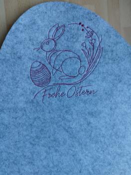 Preview: Stickdatei Liniendatei Hase mit Ei